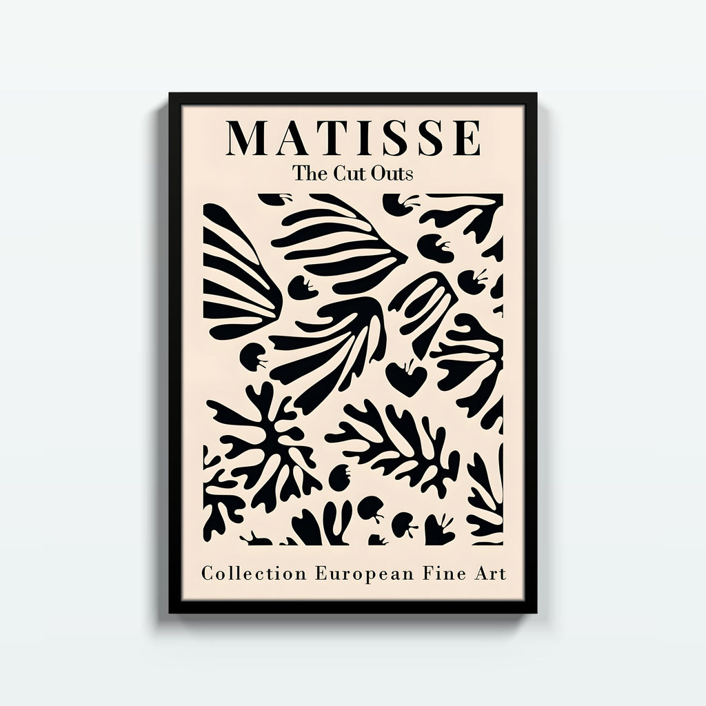 Matisse · Hojas Negras – cuadro decorativo con marco negro | Studio MagArt