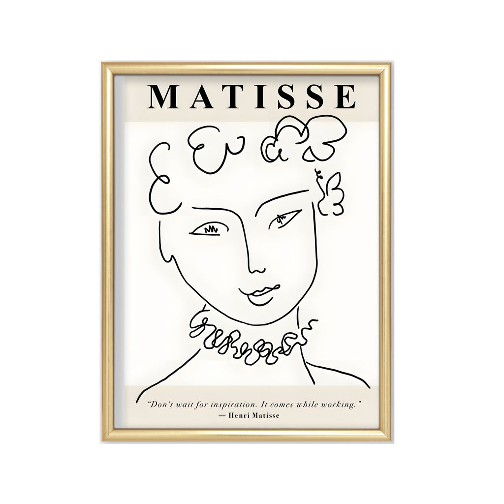 Matisse · Retrato con Flores – cuadro decorativo con marco dorado | Studio MagArt