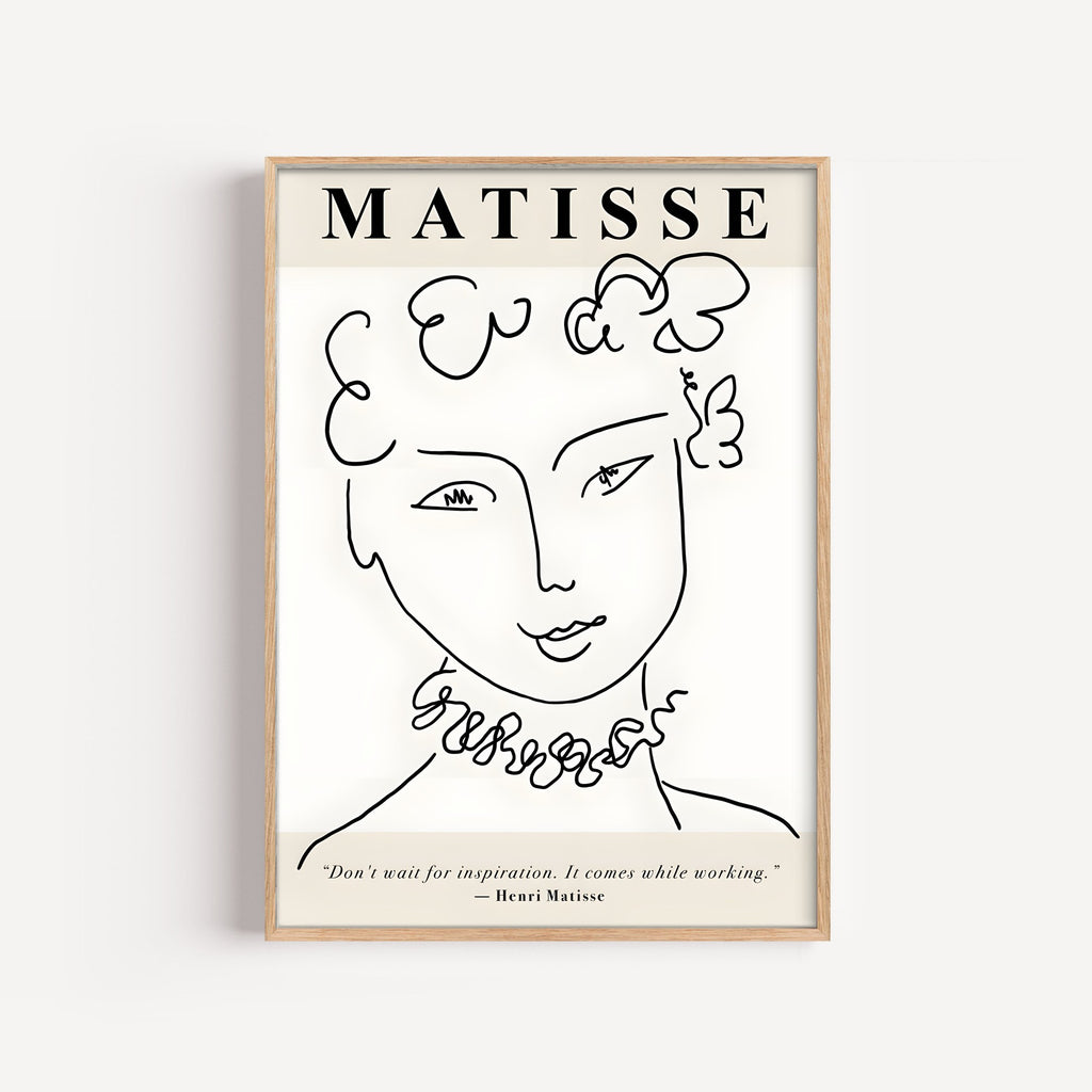 Matisse · Retrato con Flores – cuadro decorativo con marco natural | Studio MagArt