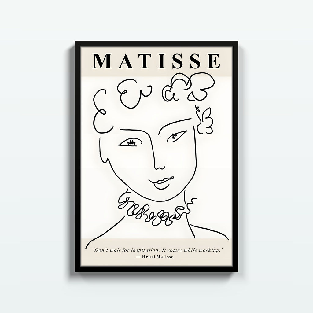 Matisse · Retrato con Flores – cuadro decorativo con marco negro | Studio MagArt