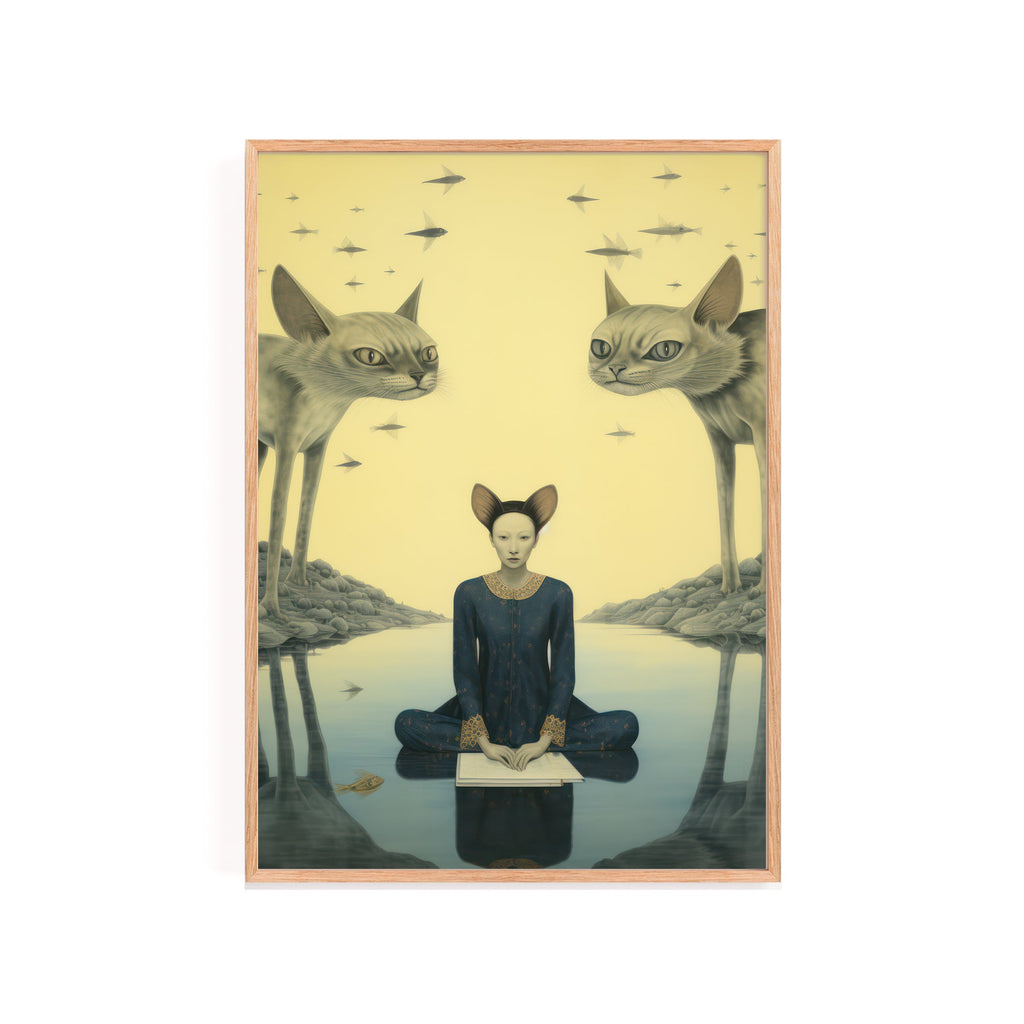 Meditación Felina cuadro decorativo para sala moderna | arte para hogar | Studio MagArt