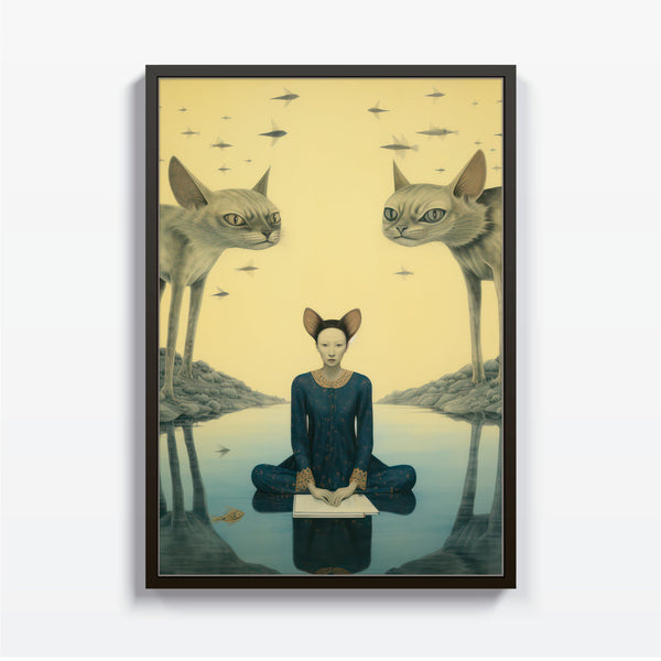 Meditación Felina cuadro decorativo moderno para hogar | Studio MagArt