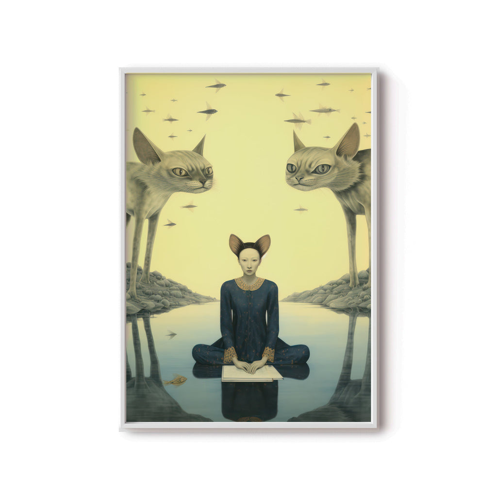 Meditación Felina cuadro decorativo para sala moderna | arte para hogar | Studio MagArt