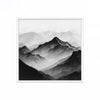 Montañas en la Niebla – cuadro decorativo cuadrado con marco blanco | Studio MagArt