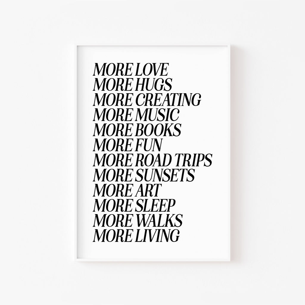 More Living – cuadro decorativo con marco blanco | Studio MagArt