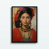 Mujer de Rojo – cuadro decorativo con marco negro | Studio MagArt