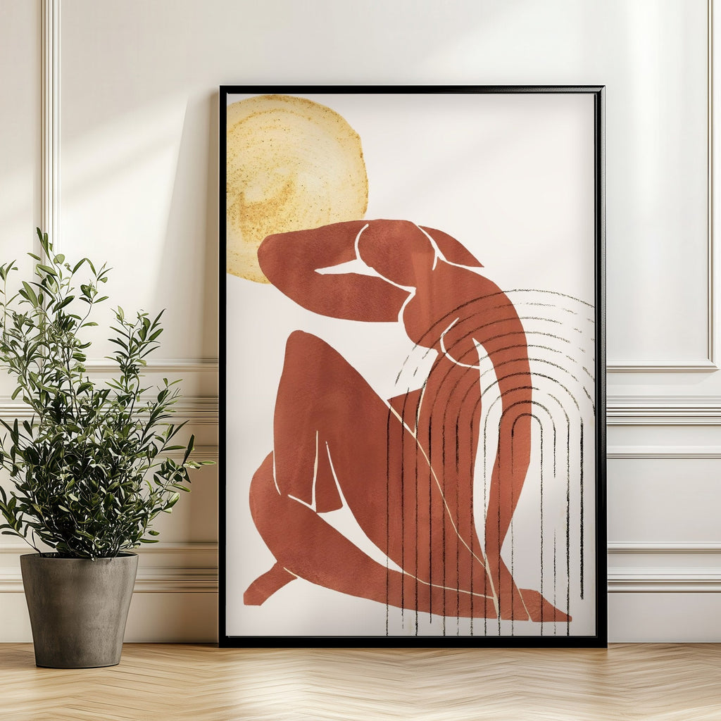 Mujer Terracota cuadro decorativo para sala moderna | arte para hogar | Studio MagArt