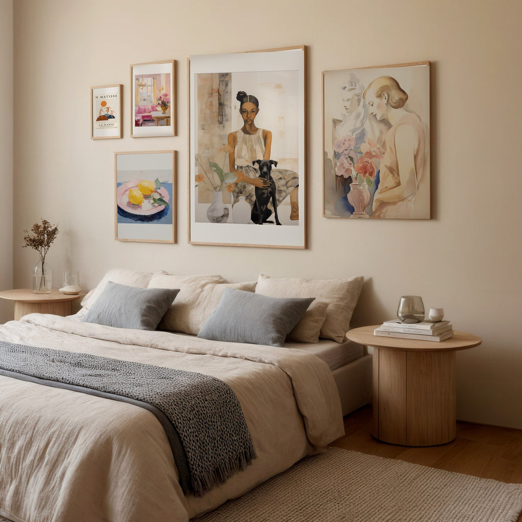 Mujer y su Perro cuadro decorativo para sala moderna | arte para hogar | Studio MagArt