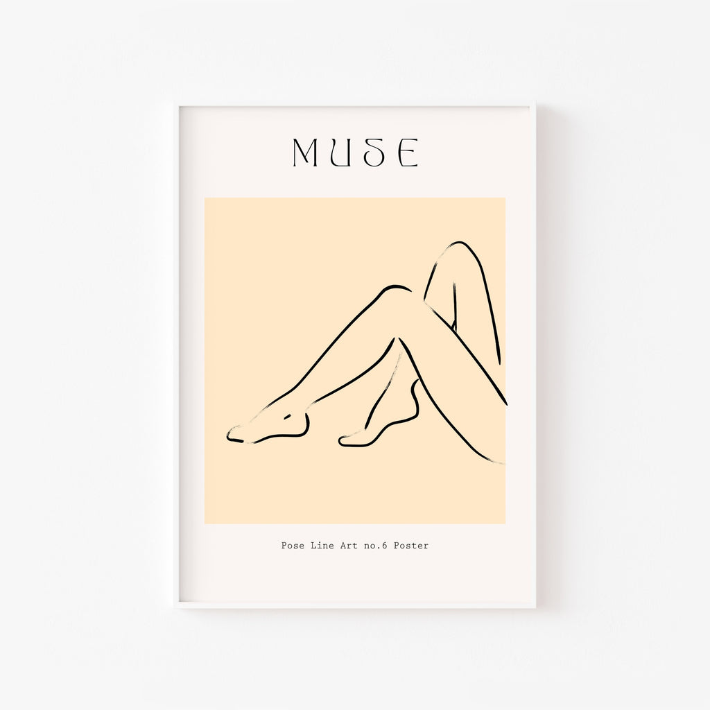 Muse en Reposo – cuadro decorativo con marco blanco | Studio MagArt