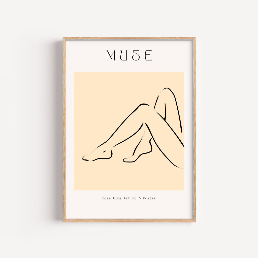 Muse en Reposo – cuadro decorativo con marco natural | Studio MagArt