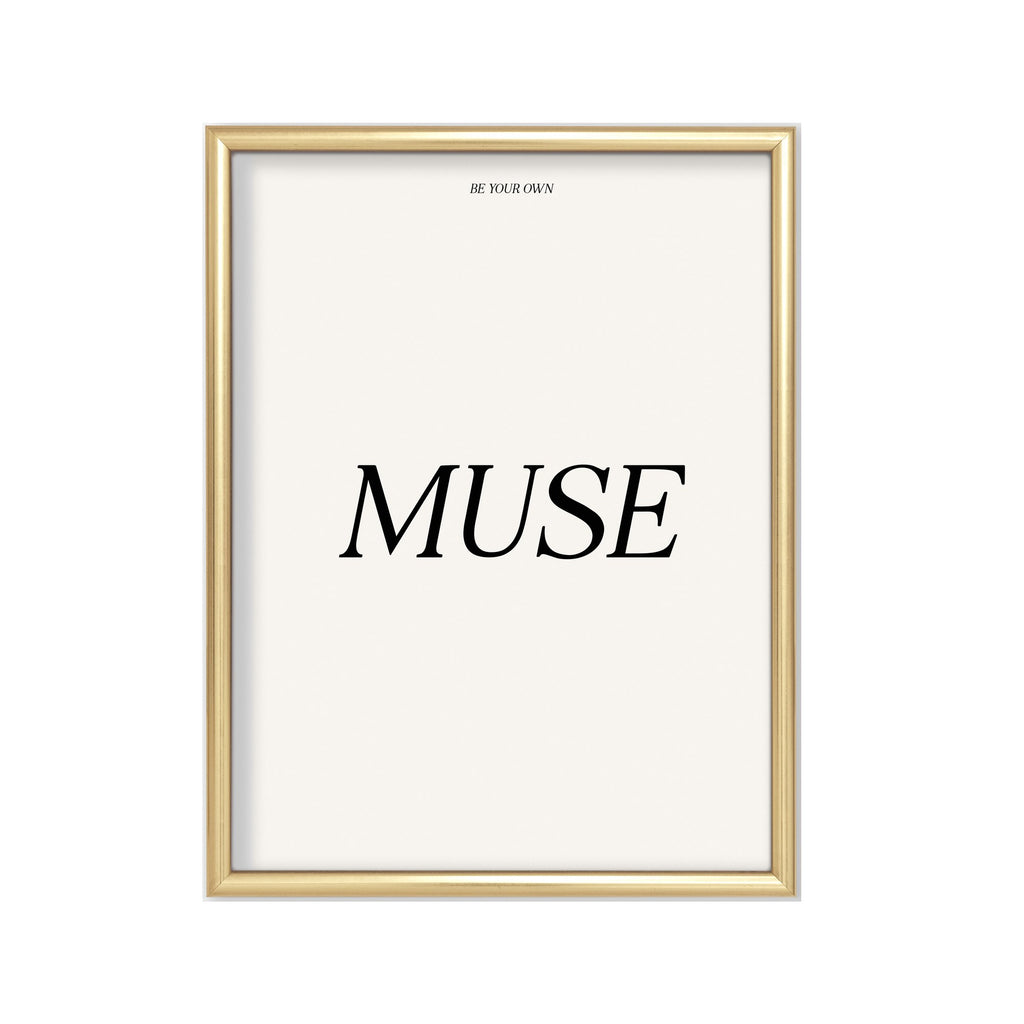 Muse Tipográfico – cuadro decorativo con marco dorado | Studio MagArt
