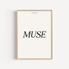 Muse Tipográfico – cuadro decorativo con marco natural | Studio MagArt