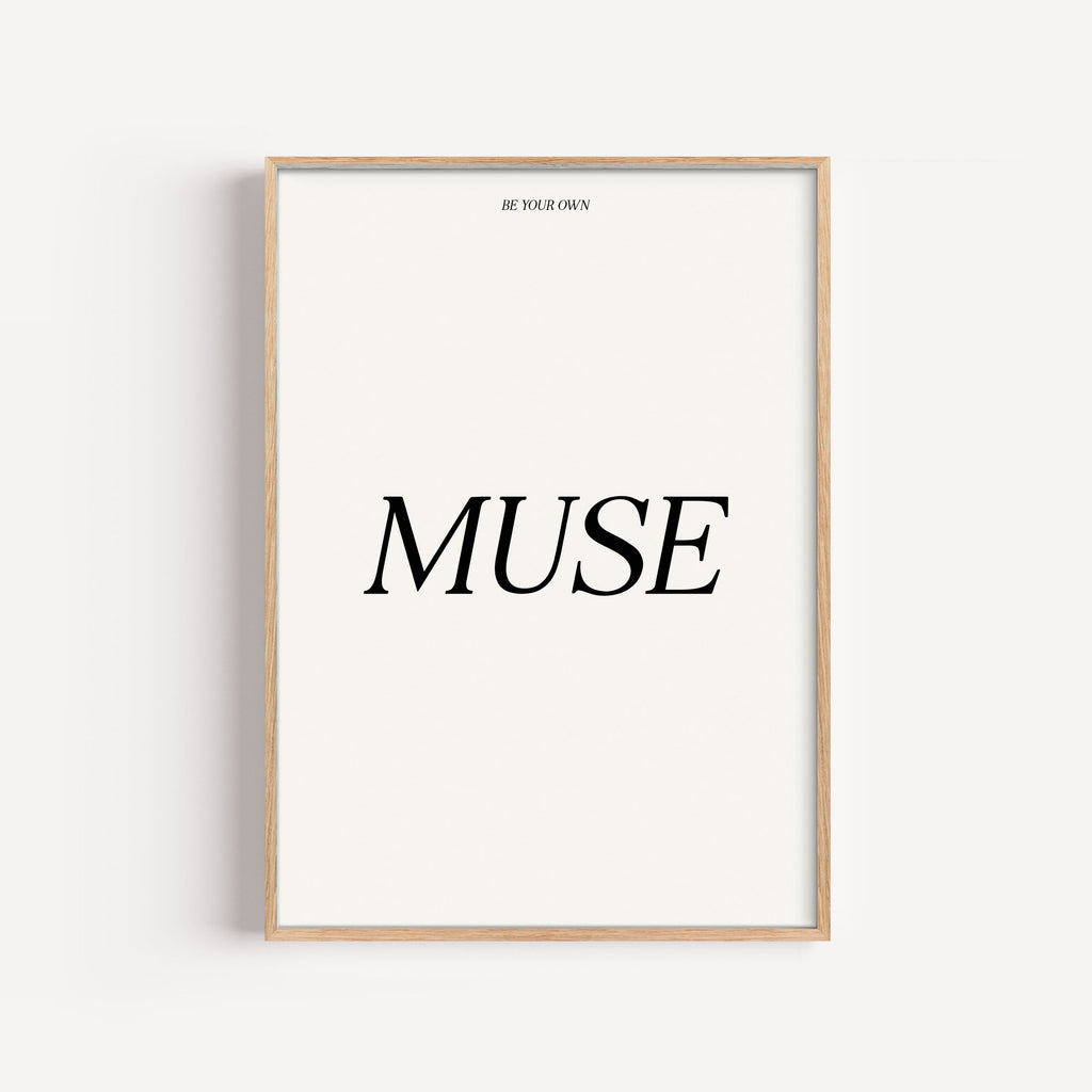 Muse Tipográfico – cuadro decorativo con marco natural | Studio MagArt