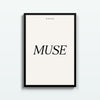 Muse Tipográfico – cuadro decorativo con marco negro | Studio MagArt
