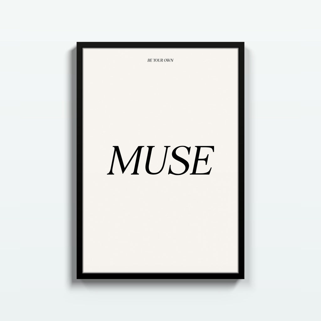 Muse Tipográfico – cuadro decorativo con marco negro | Studio MagArt