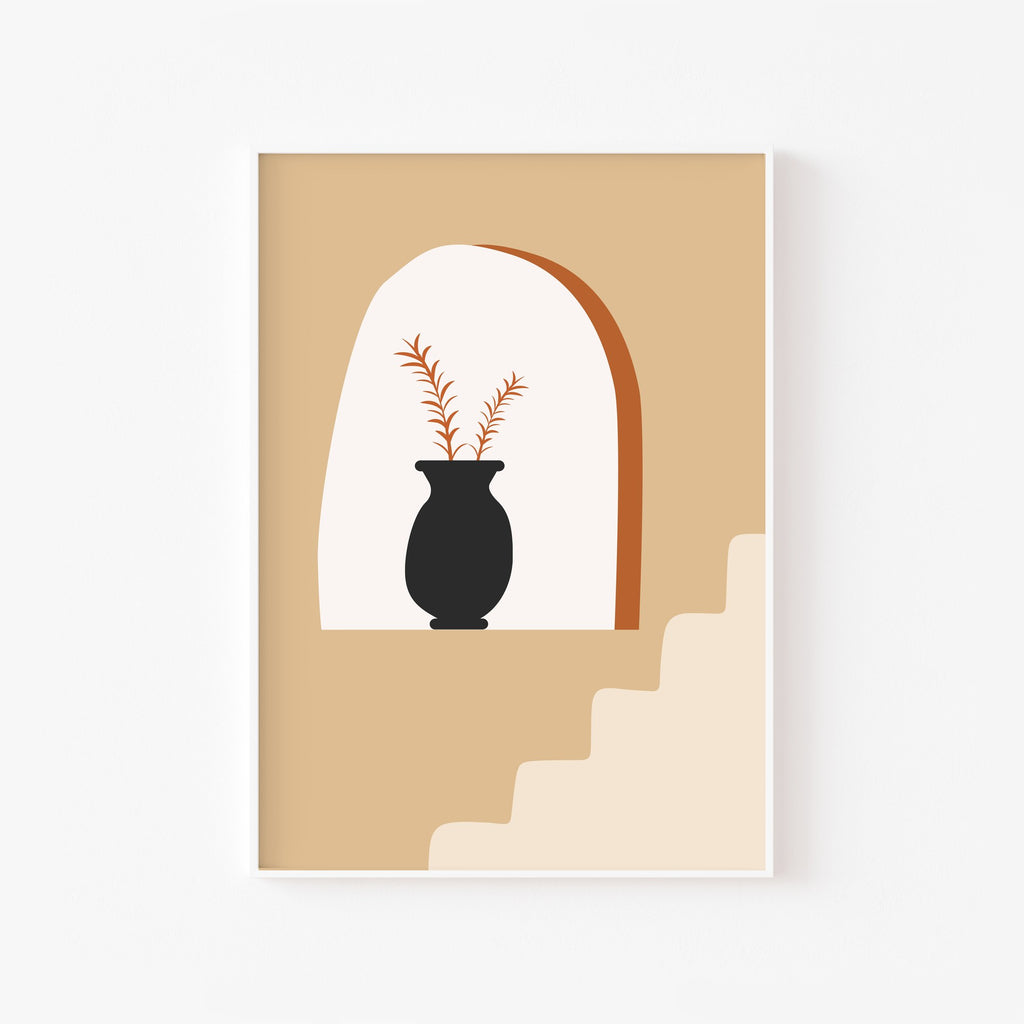 Nicho con Florero – cuadro decorativo con marco blanco | Studio MagArt