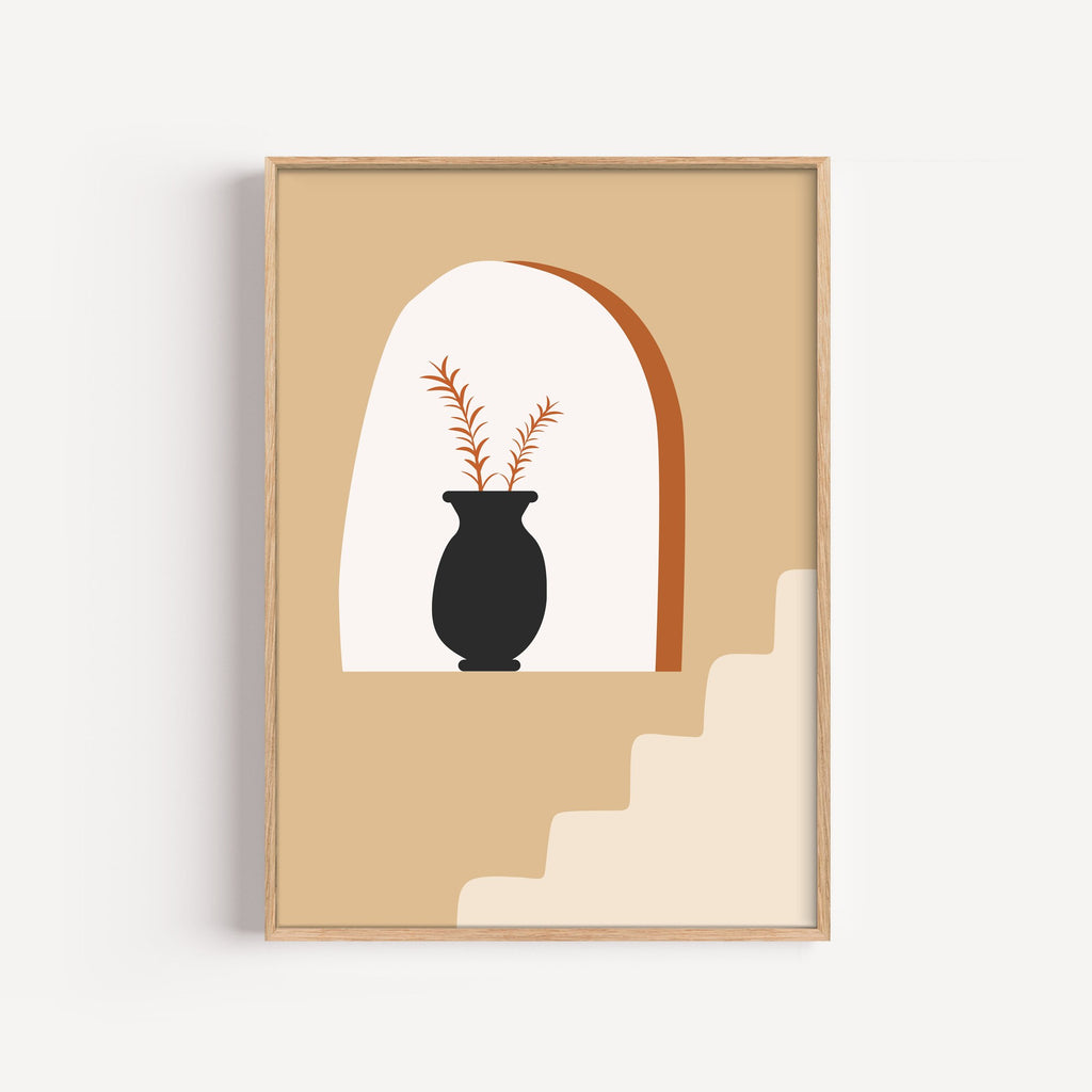 Nicho con Florero – cuadro decorativo con marco natural | Studio MagArt