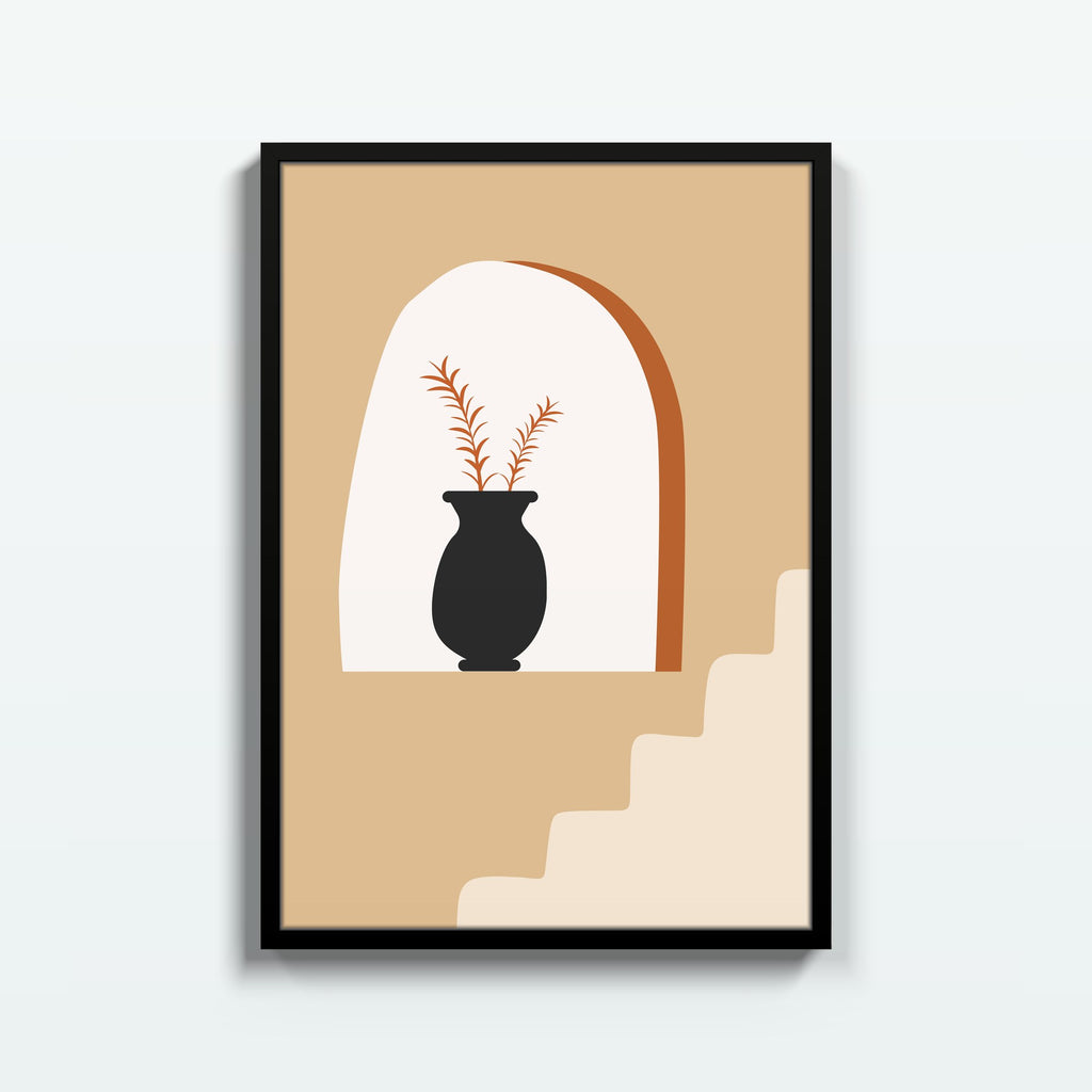 Nicho con Florero – cuadro decorativo con marco negro | Studio MagArt
