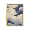 Olas Japonesas – cuadro decorativo con marco dorado | Studio MagArt