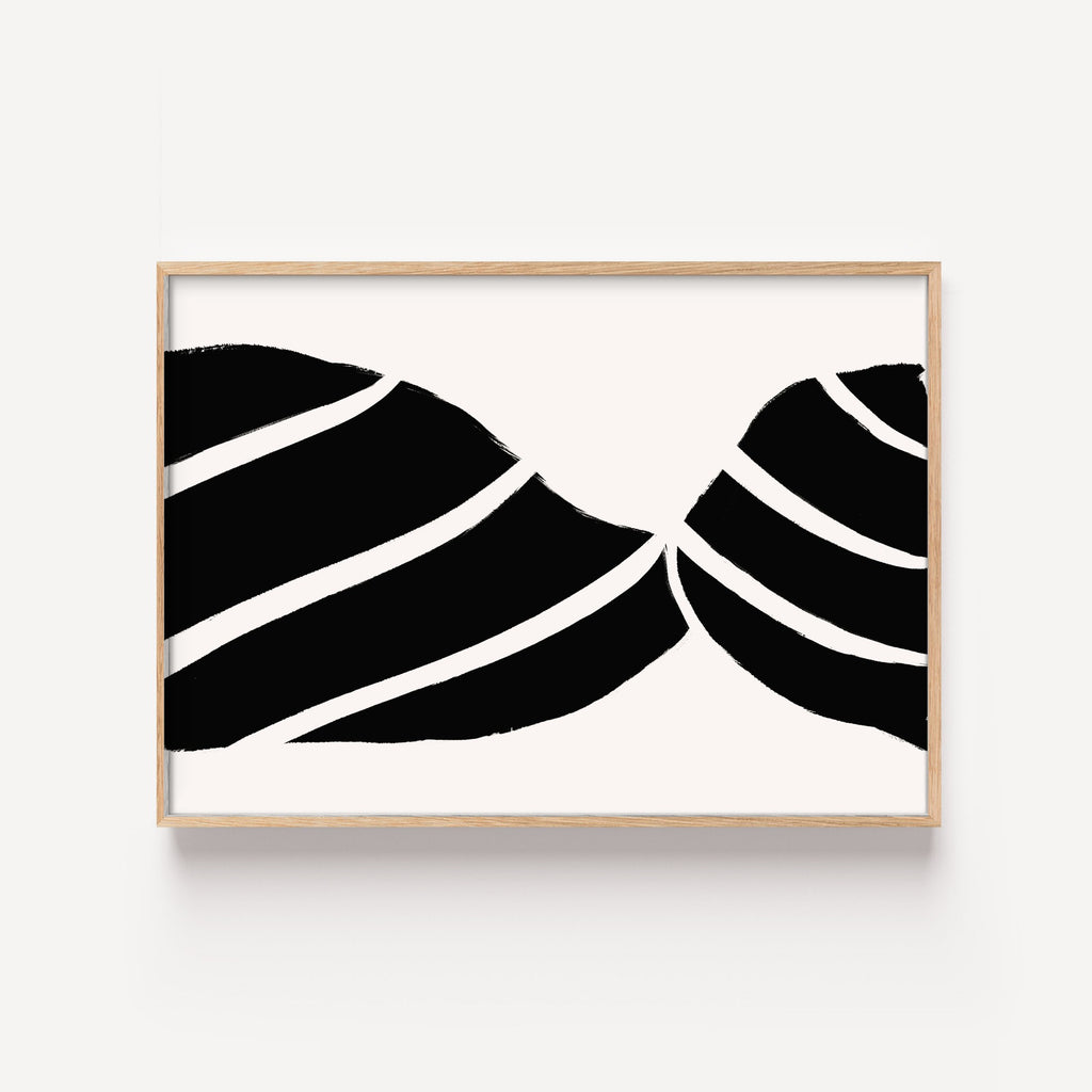 Olas Negras – cuadro decorativo con marco natural | Studio MagArt