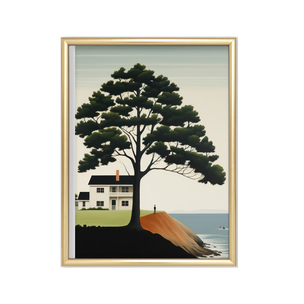 Paisaje de Invierno en Soledad – cuadro decorativo con marco dorado | Studio MagArt