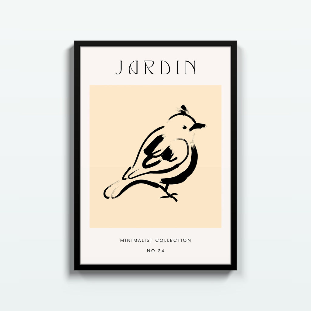 Pájaro del Jardín – cuadro decorativo con marco negro | Studio MagArt