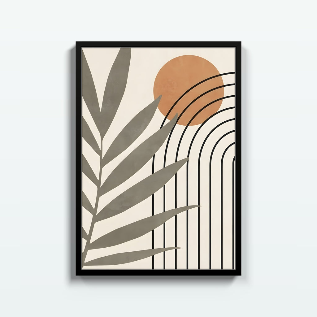 Palma y Sol – cuadro decorativo con marco negro | Studio MagArt