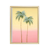 Palmeras al Atardecer Rosa – cuadro decorativo con marco dorado | Studio MagArt