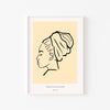 Perfil con Turbante – cuadro decorativo con marco blanco | Studio MagArt