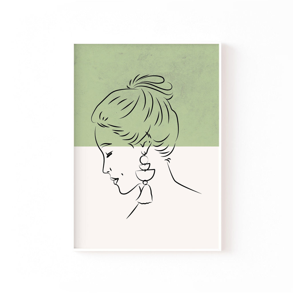 Perfil en Salvia cuadro decorativo para sala moderna | arte para hogar | Studio MagArt