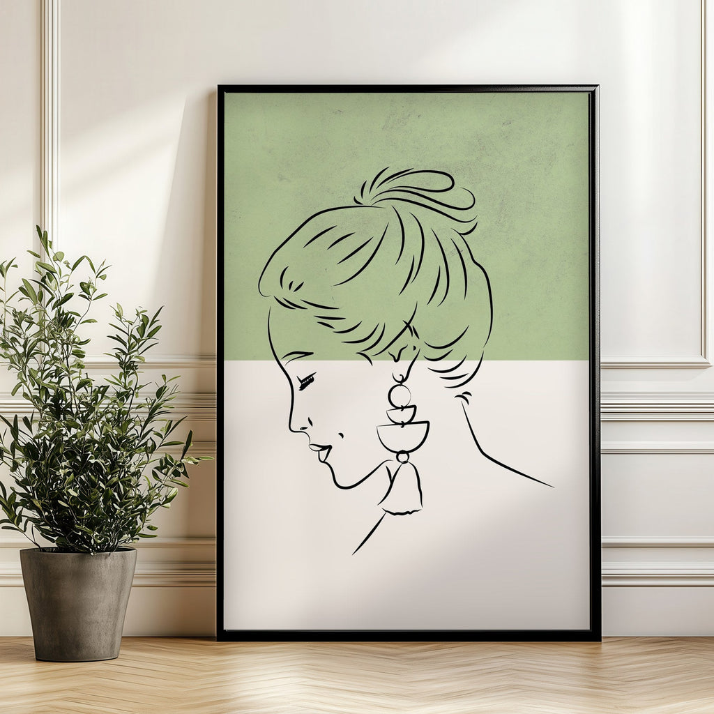 Perfil en Salvia cuadro decorativo para sala moderna | arte para hogar | Studio MagArt