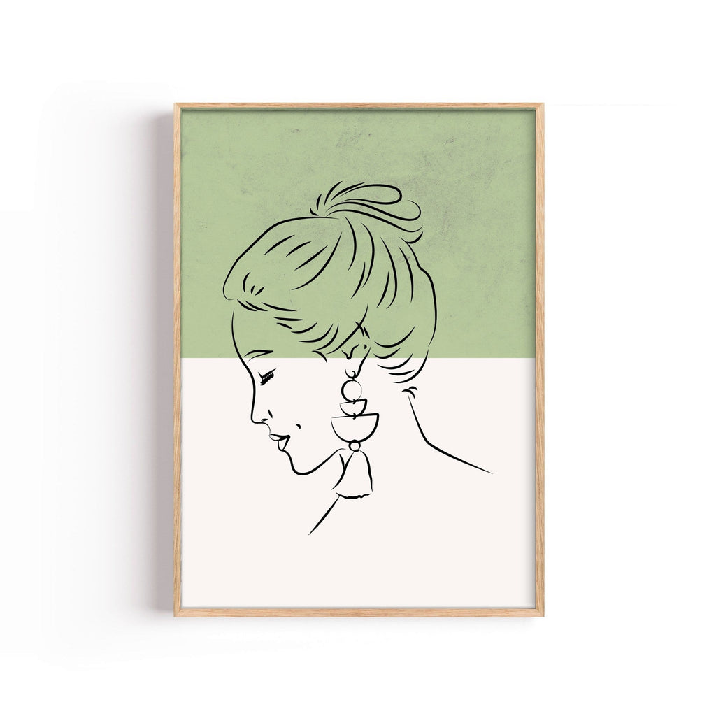Perfil en Salvia cuadro decorativo para sala moderna | arte para hogar | Studio MagArt