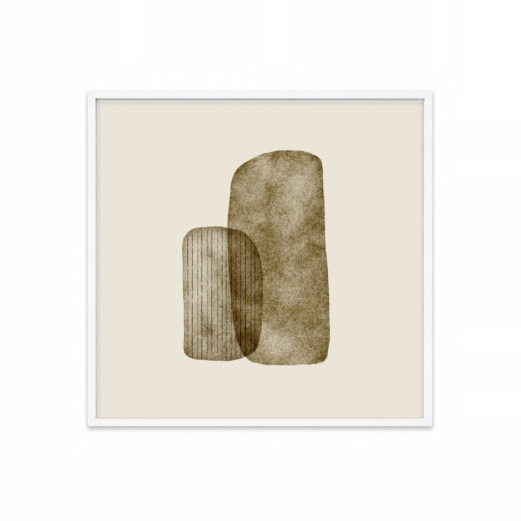 Piedras Serenas – cuadro decorativo cuadrado con marco blanco | Studio MagArt