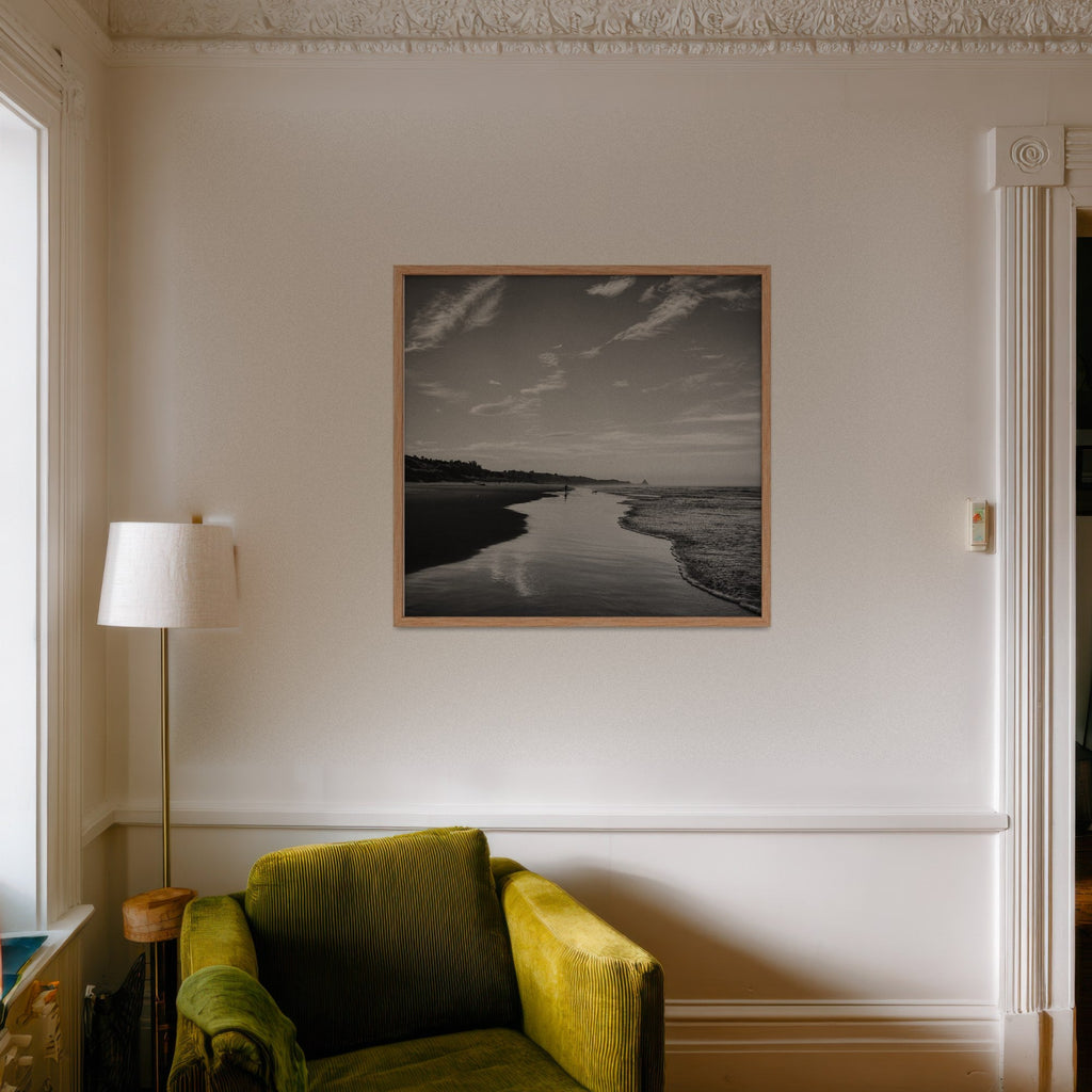 Playa en Blanco y Negro cuadro decorativo para sala moderna | arte para hogar | Studio MagArt