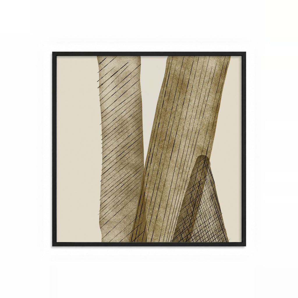 Pliegues de Lino – cuadro decorativo cuadrado con marco negro | Studio MagArt