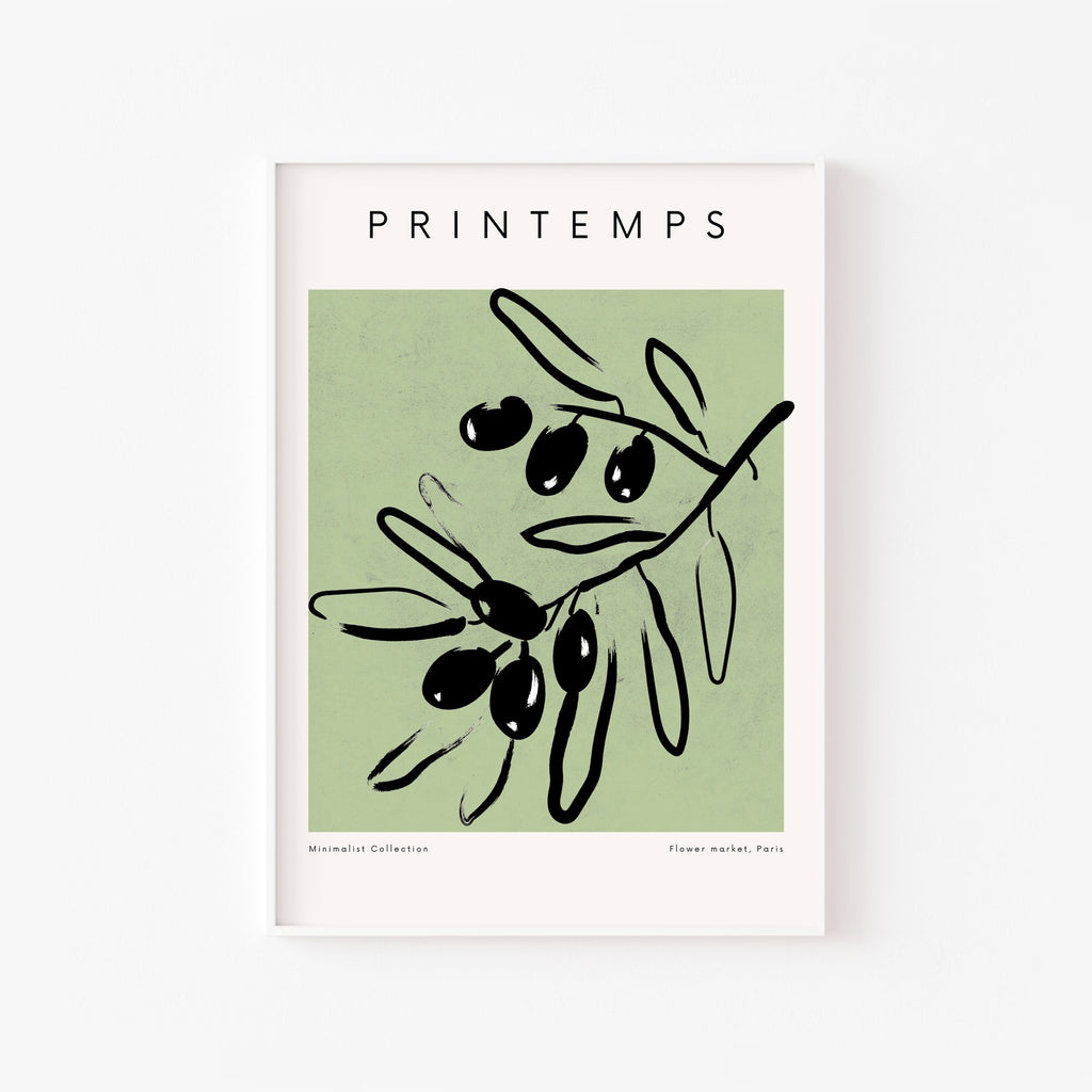 Printemps Olivo – cuadro decorativo con marco blanco | Studio MagArt
