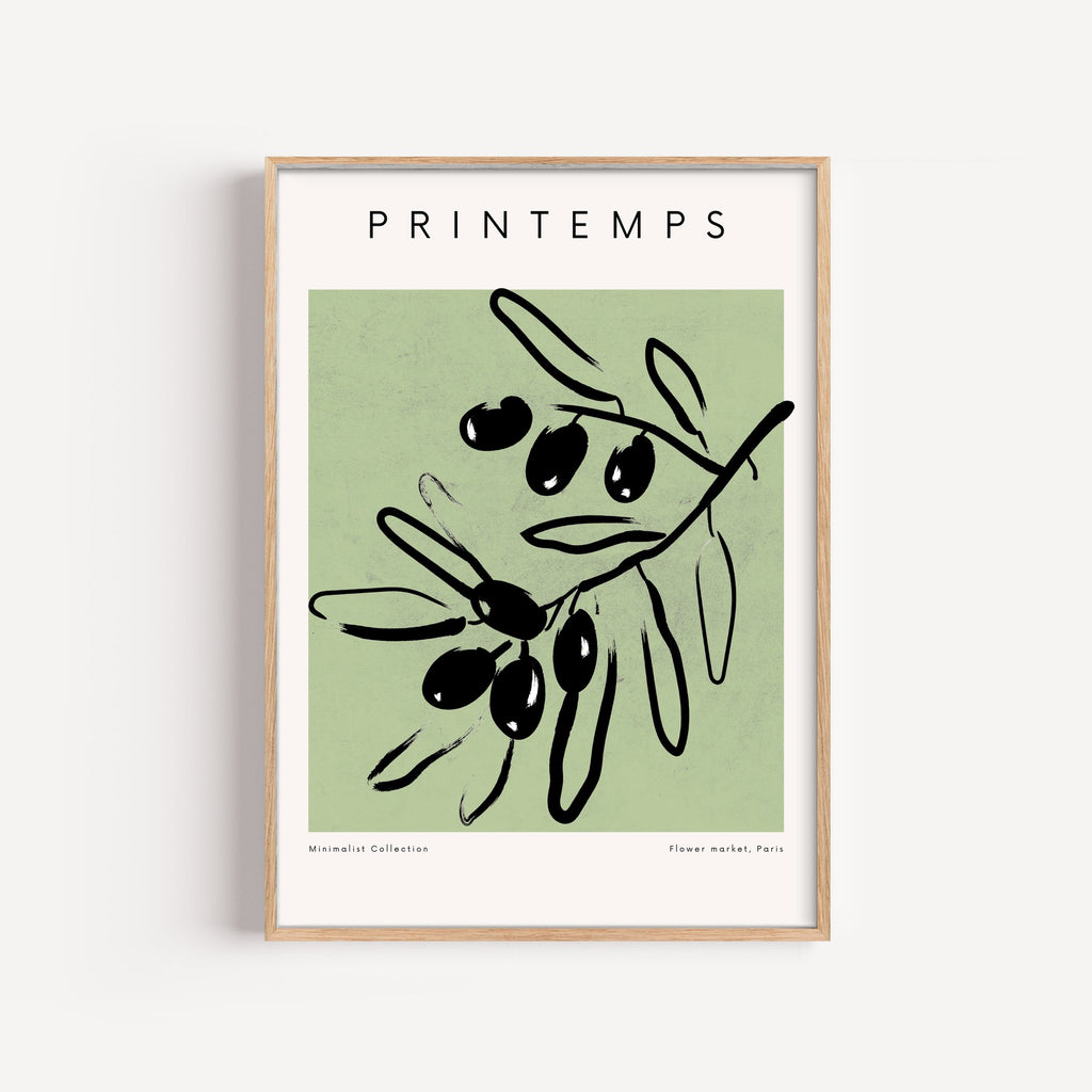 Printemps Olivo – cuadro decorativo con marco natural | Studio MagArt