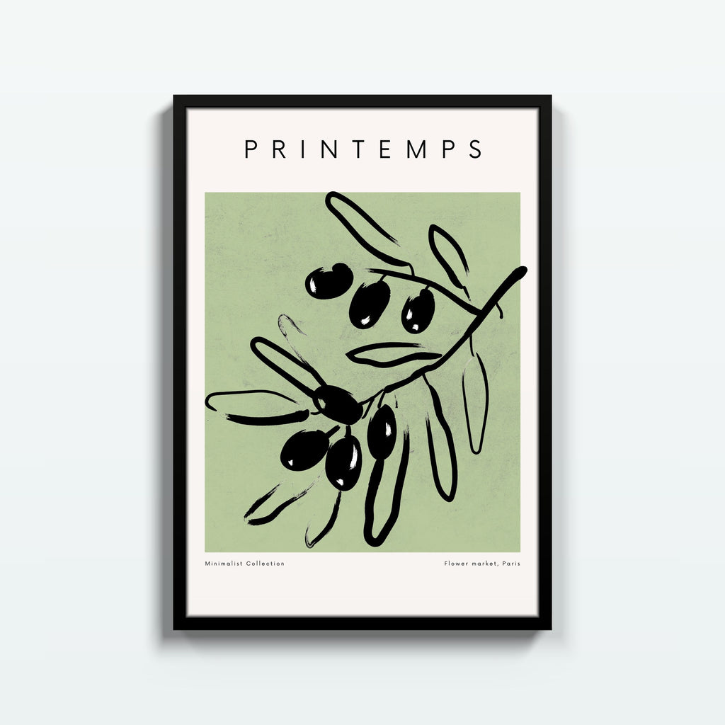 Printemps Olivo – cuadro decorativo con marco negro | Studio MagArt