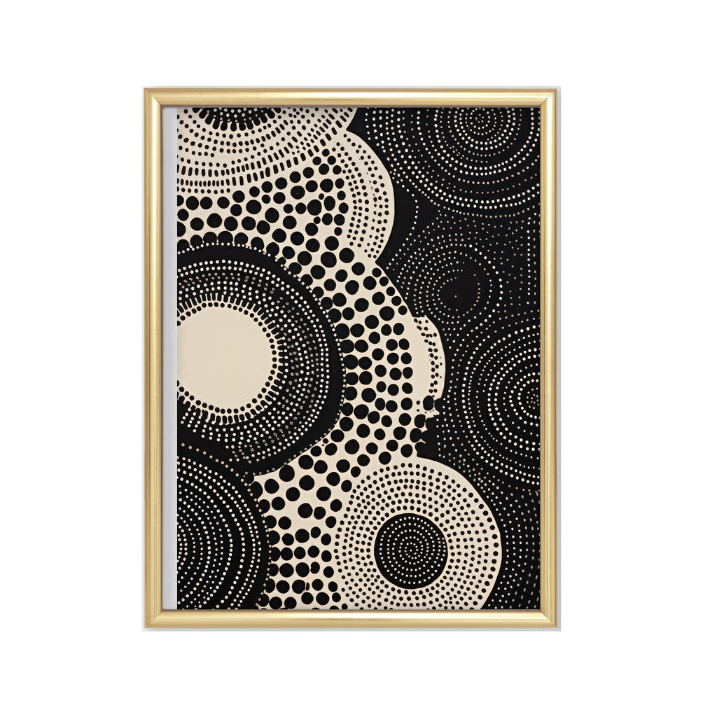 Puntos Ancestrales – cuadro decorativo con marco dorado | Studio MagArt
