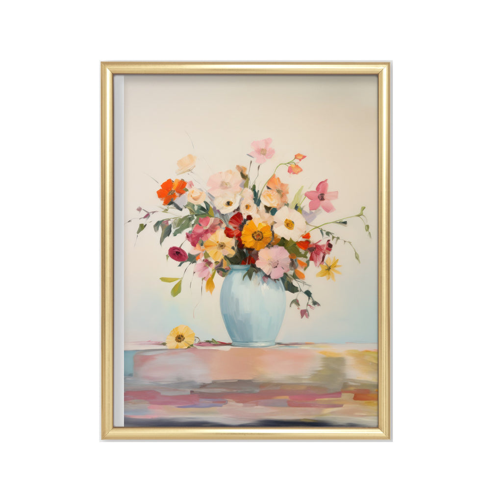 Ramo Primaveral – cuadro decorativo con marco dorado | Studio MagArt