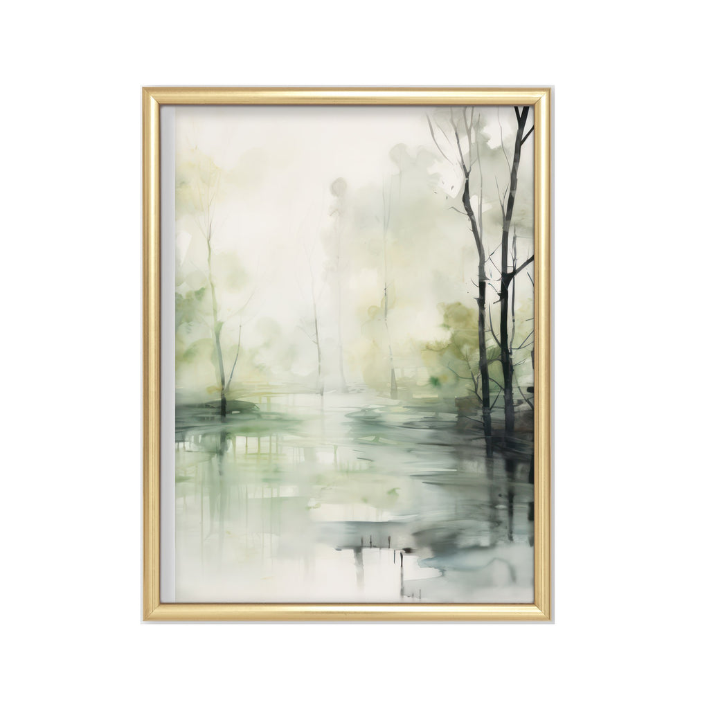 Reflejo del Bosque – cuadro decorativo con marco dorado | Studio MagArt
