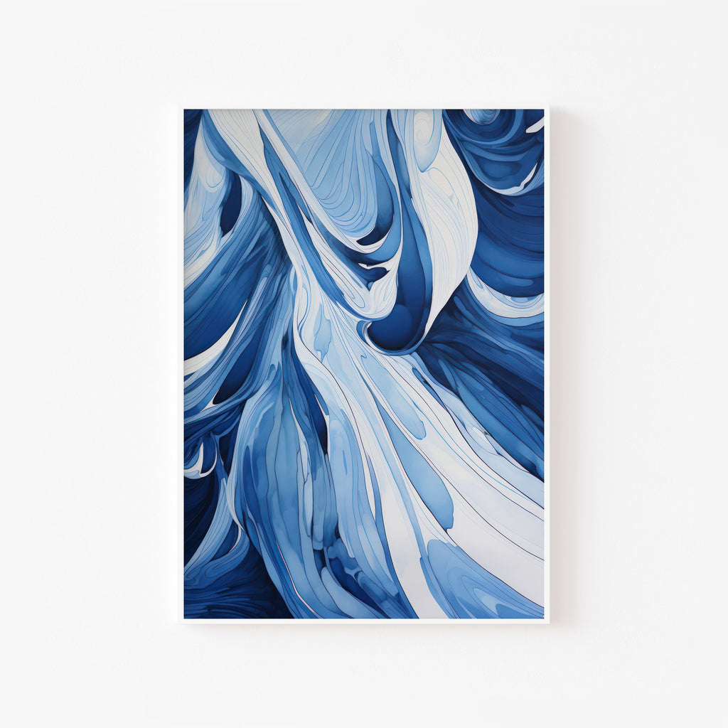 Remolino Azul – cuadro decorativo con marco blanco | Studio MagArt