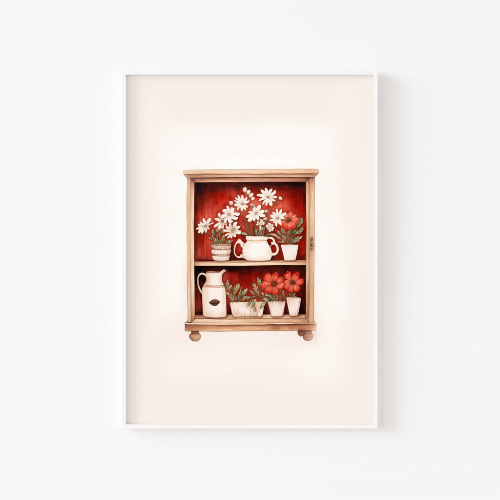 Repisa Floral – cuadro decorativo con marco blanco | Studio MagArt