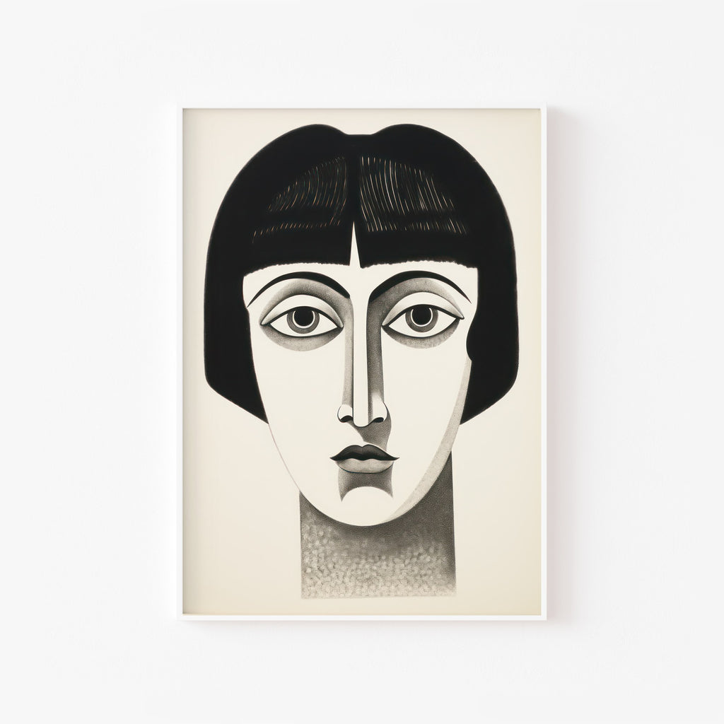 Retrato Art Déco – cuadro decorativo con marco blanco | Studio MagArt