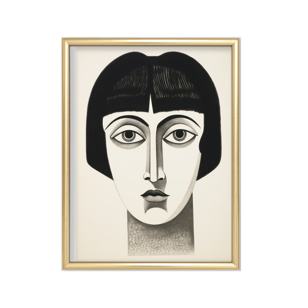 Retrato Art Déco – cuadro decorativo con marco dorado | Studio MagArt