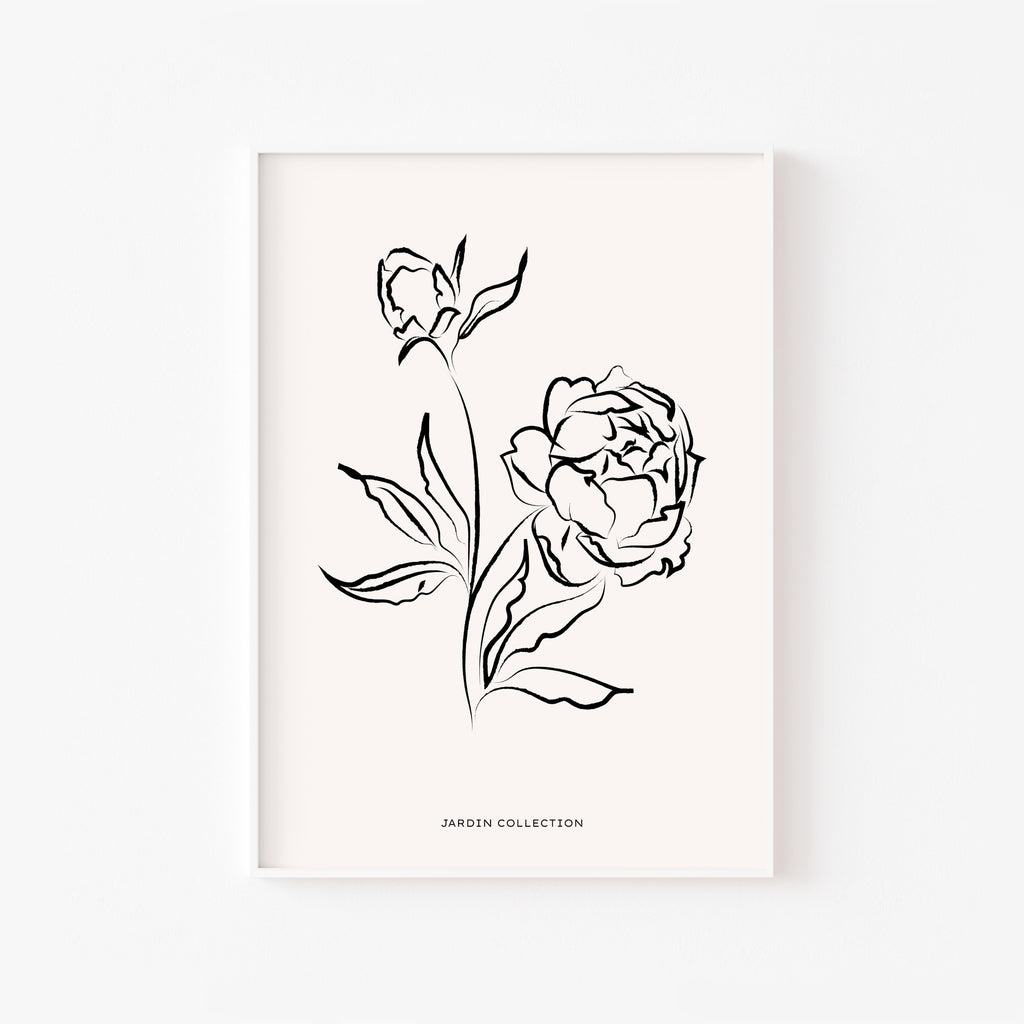 Rosa Jardin – cuadro decorativo con marco blanco | Studio MagArt