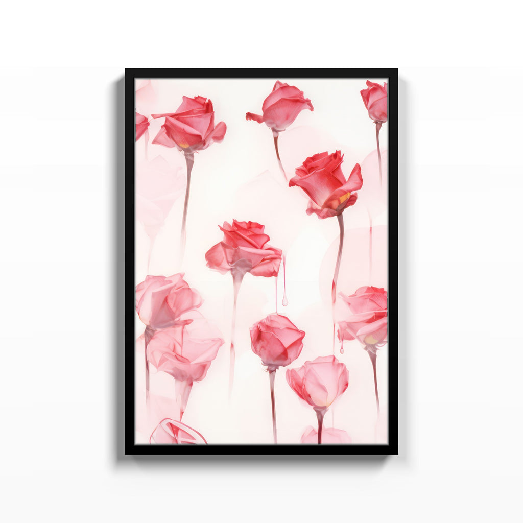 Rosas en Caída – cuadro decorativo con marco negro | Studio MagArt