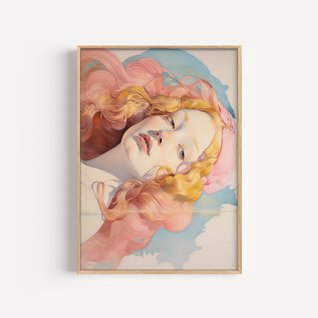 Rostro en Rosa – cuadro decorativo con marco natural | Studio MagArt