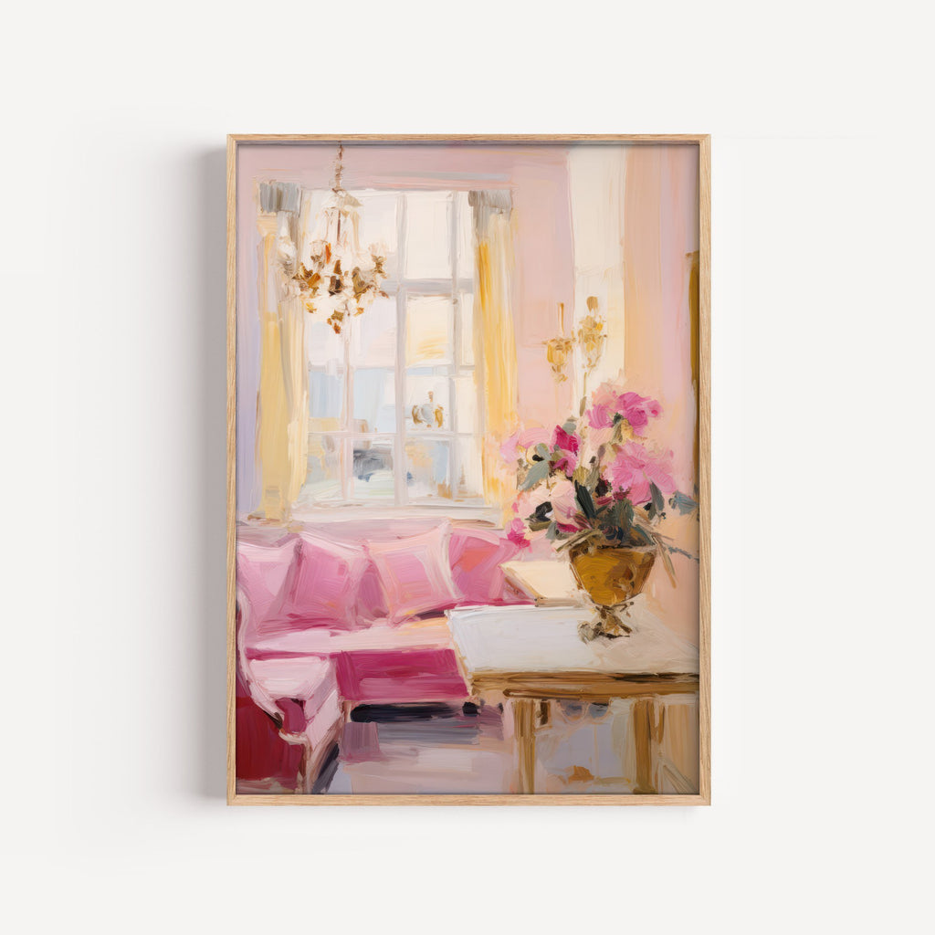 Salón Rosa – cuadro decorativo con marco natural | Studio MagArt