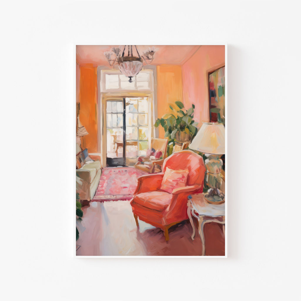 Sillón Coral – cuadro decorativo con marco blanco | Studio MagArt